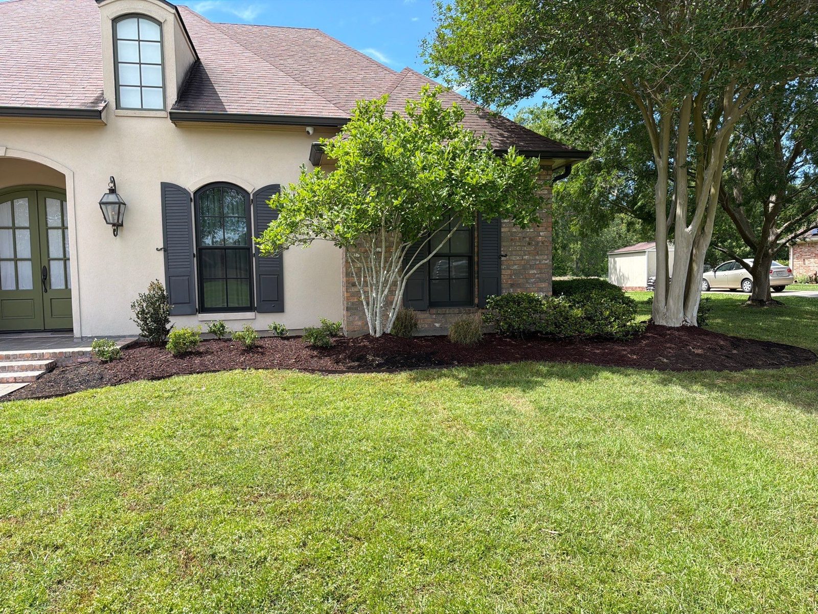 Crepe myrtles & bed work by Hornsby Landscaping