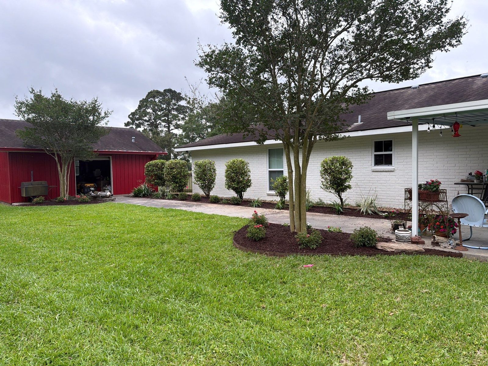 Walkway plantings & lawn care by Hornsby Landscaping